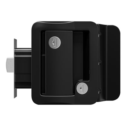Leisure Locks RV Entry Door Lock with Paddle Deadbolt 2.5 Inch x 3.5 Inch (Black)