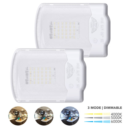 Leisure LED 12V RV LED Single Dome Light Multi-Color Touch Dimmer Switch Clear Lens 6 Inch (White)