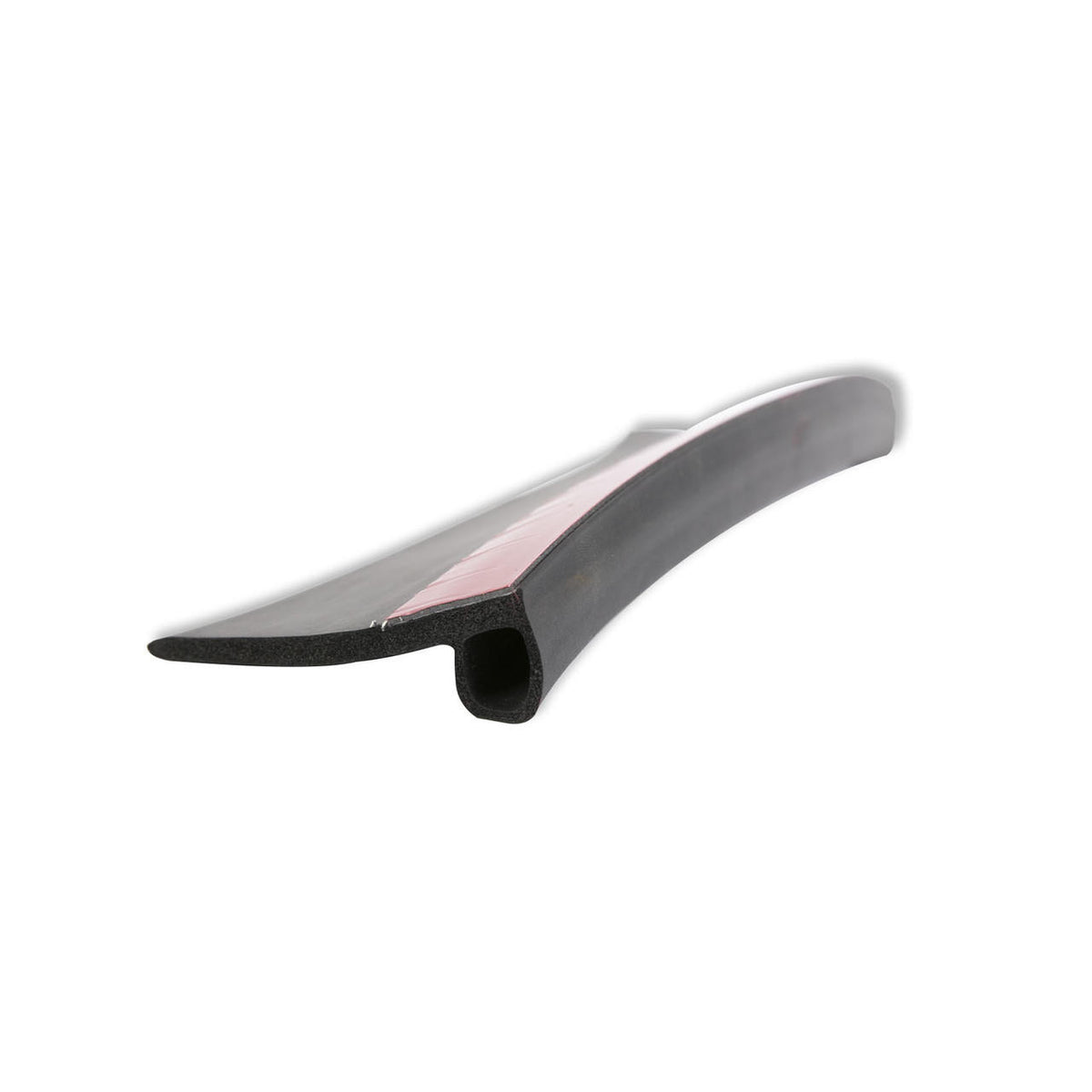 3 3/8 Black Custom P Mold swipe, bulb, seal, With 1 Strip 3M Adhesive under bulb, RV slide out, tapered base