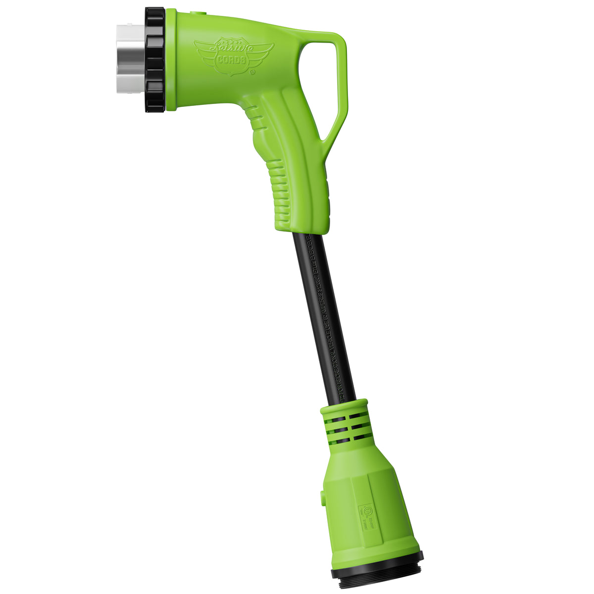 Leisure Cords 50AMP RV Dogbone Adapter Cord 90 Degree Handles Twist Locking Coupler NEMA SS2-50P to SS2-50R 12 Inch (Green)