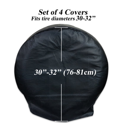 Leisure Coachworks RV Tire Cover Set for Tire Diameters 30 Inch x 32  Inch (Black)