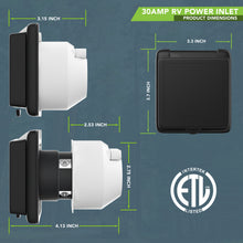 Leisure Cords 30AMP RV Power Inlet Twist Locking NEMA L5-30P 3 Inch (Black)