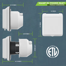 Leisure Cords 30AMP RV Power Inlet Twist Locking NEMA L5-30P 3 Inch (White)