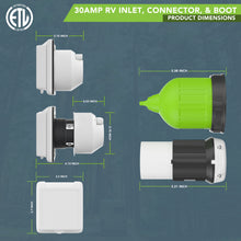 Leisure Cords 30AMP RV Power Inlet Plug Weatherproof Boot Kit NEMA L5-30P 3 Inch (White)