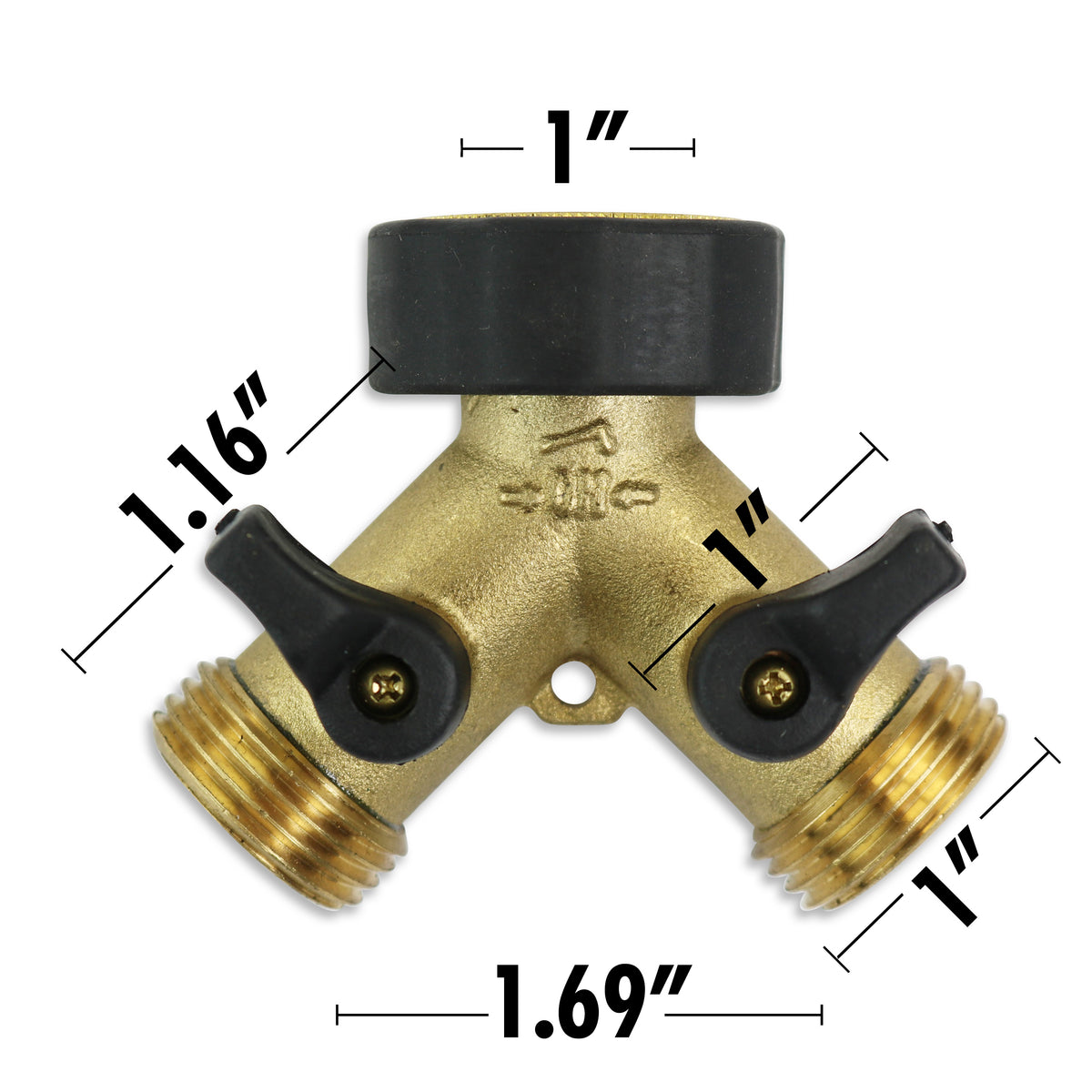 Leisure Coachworks RV Y Valve Adapter for 3/4 Inch Water Intake Fitting 2 Way Solid Brass (Brass)