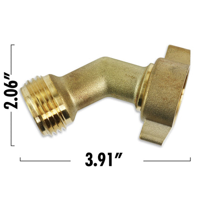 Leisure Coachworks RV 45 Degree Elbow for 3/4 Inch Water Intake Fitting Solid Brass (Brass)