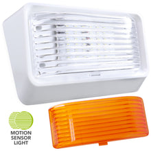 Leisure LED 12V RV Exterior LED Porch Light Cool White with Amber Lens Night Sensor 6 Inch (White)