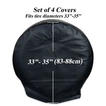 Leisure Coachworks RV Tire Cover Set for Tire Diameters 33 Inch x 35  Inch (Black)