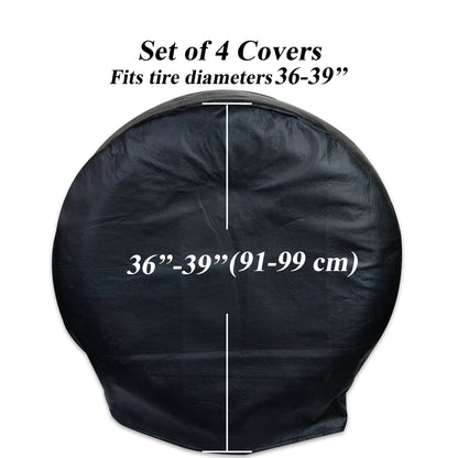 Leisure Coachworks RV Tire Cover Set for Tire Diameters 36 Inch x 39 Inch (Black)