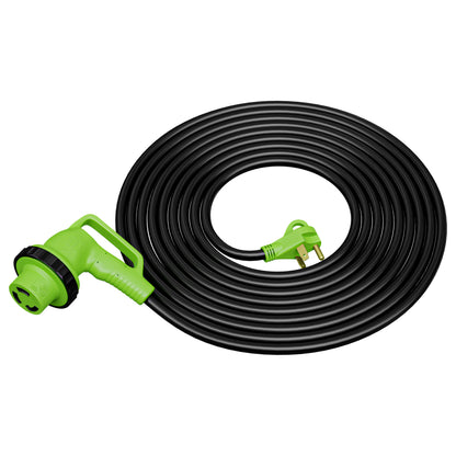 Leisure Cords 30AMP RV Extension Cord 90 Degree Handles Twist Locking 36 Foot (Green)