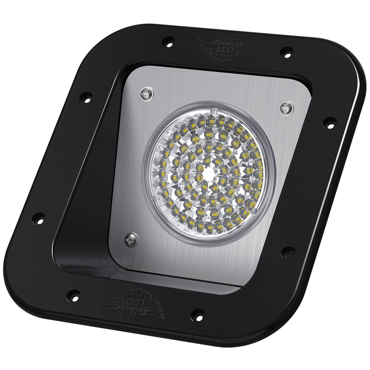 Leisure LED 12V RV Exterior LED Warrior Flood Light Square Cool White Recessed Mount 1100 Lumen 8 Inch (White)