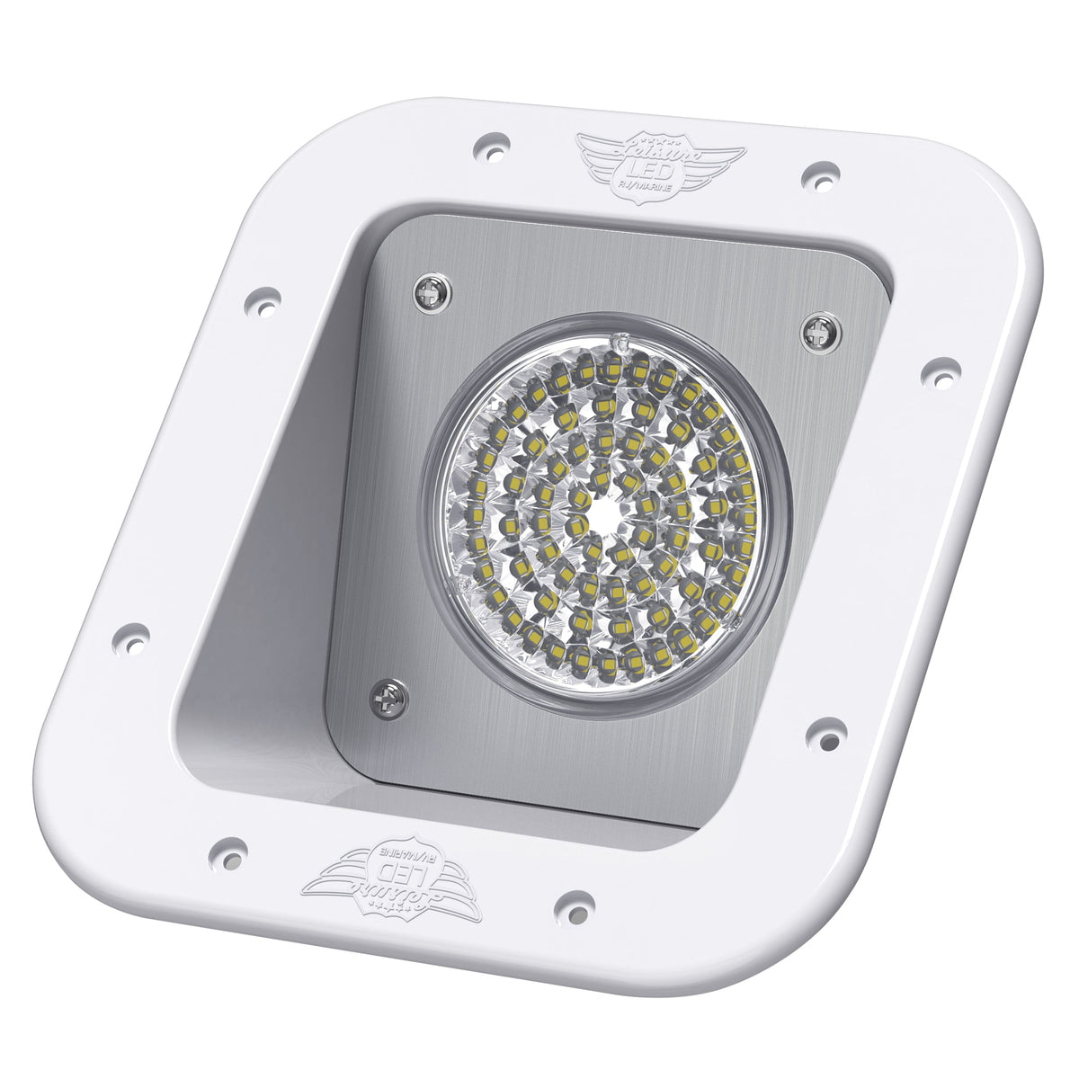 Leisure LED 12V RV Exterior LED Warrior Flood Light Square Cool White Recessed Mount 1100 Lumen 8 Inch (White)