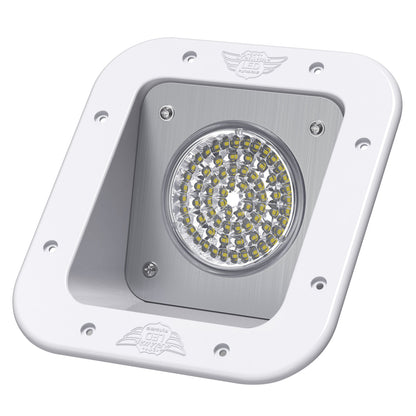 Leisure LED 12V RV Exterior LED Warrior Flood Light Square Cool White Recessed Mount 1100 Lumen 8 Inch (White)