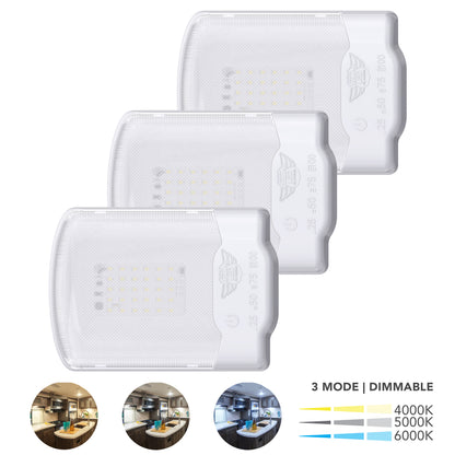 Leisure LED 12V RV LED Single Dome Light Multi-Color Touch Dimmer Switch Clear Lens 6 Inch (White)