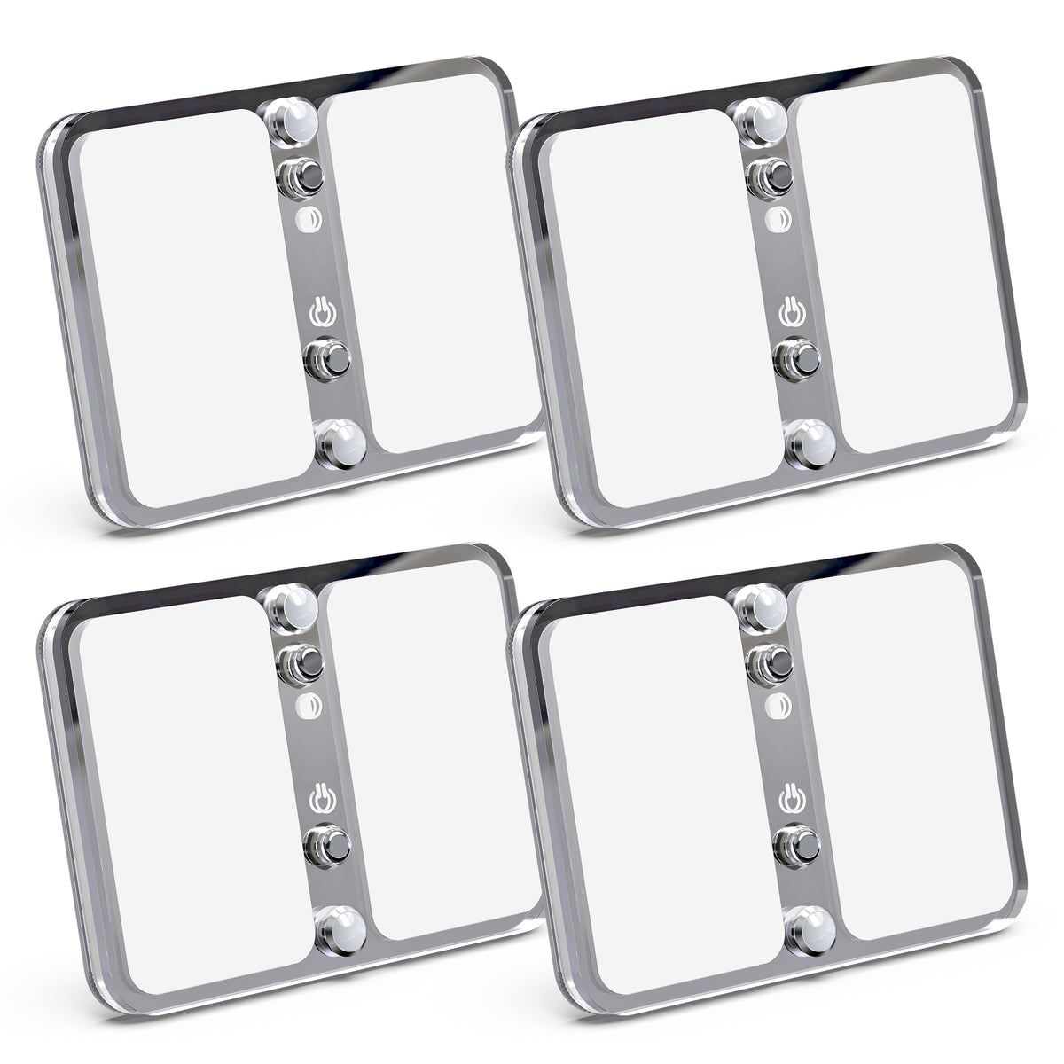 Leisure LED 12V RV LED Single Dome Light Multi-Color Touch Dimmer Switch Frosted Lens 4 Inch (Chrome)