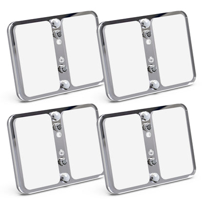 Leisure LED 12V RV LED Single Dome Light Multi-Color Touch Dimmer Switch Frosted Lens 4 Inch (Chrome)