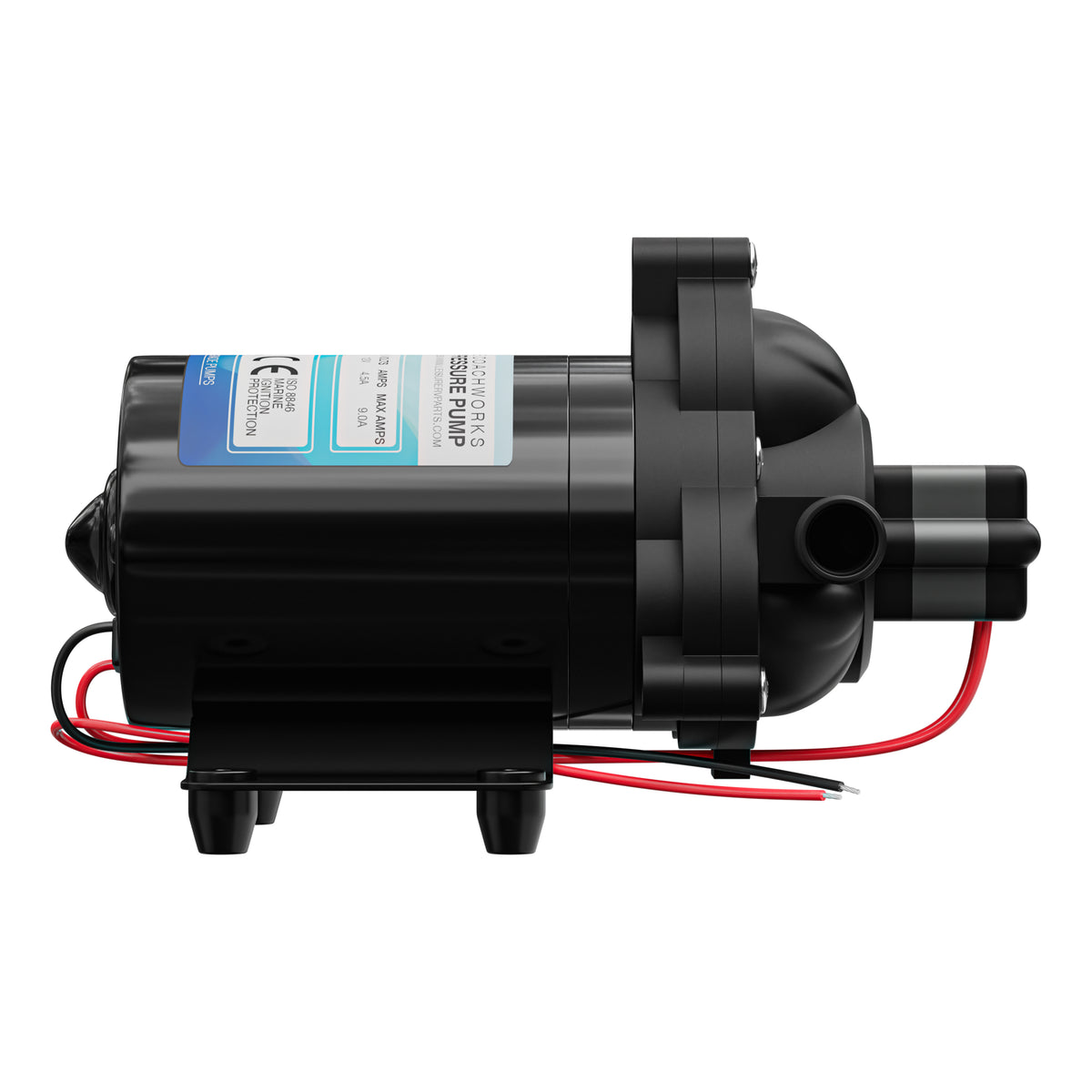 Leisure Coachworks RV Water Pump 3.5 GPM with Adapters Stainer Filter Kit (Black)