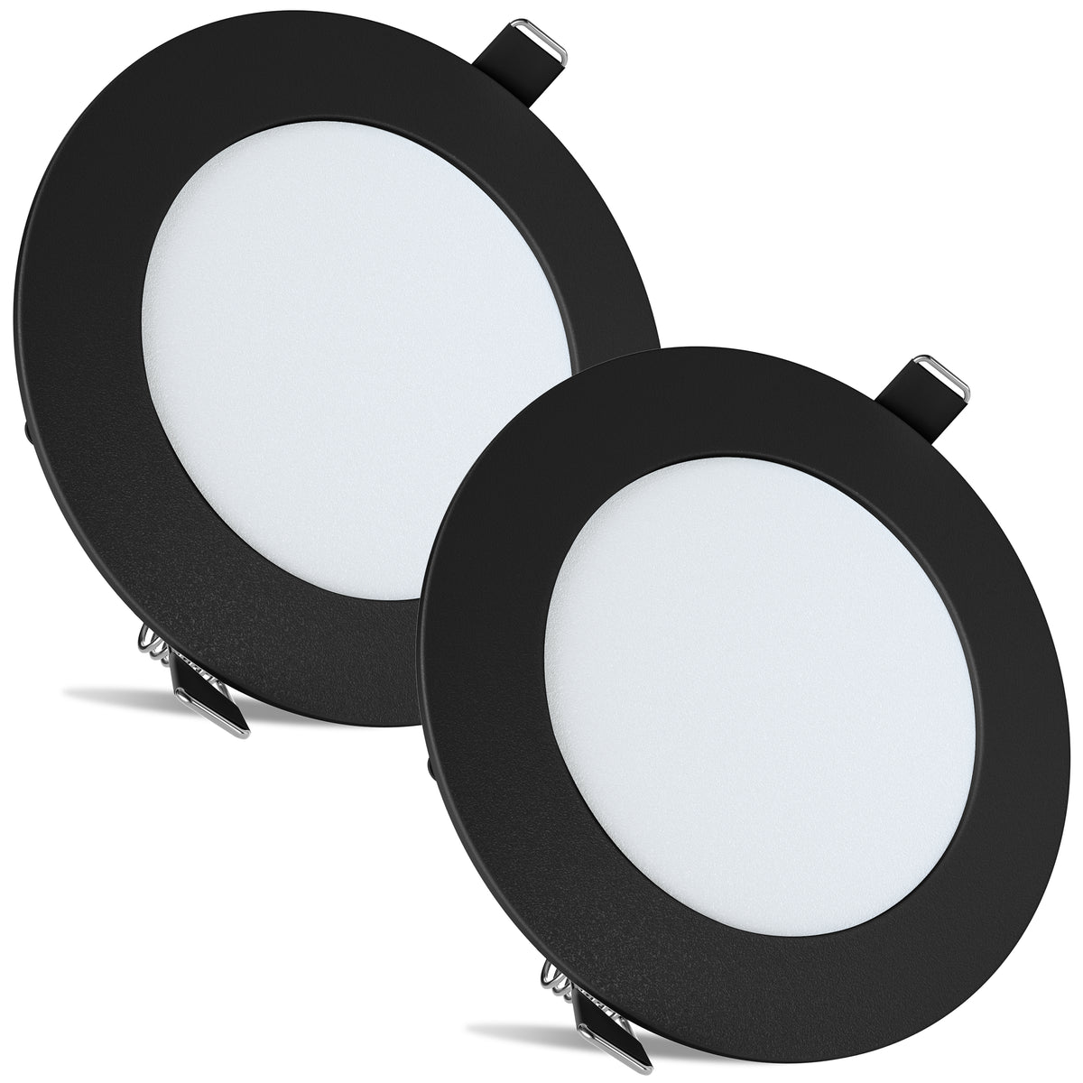 Leisure LED 12V RV Interior LED Recessed Light Cool White with Frosted Lens Aluminum Housing 4.75 Inch (Black)