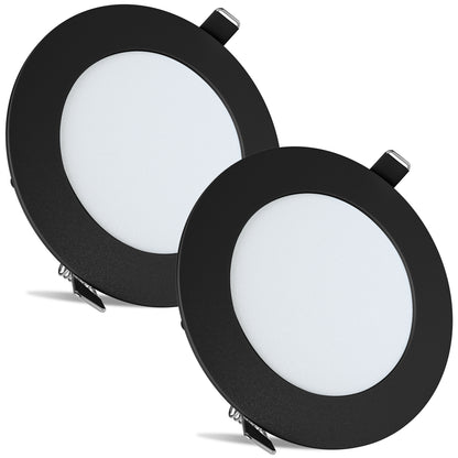Leisure LED 12V RV Interior LED Recessed Light Cool White with Frosted Lens Aluminum Housing 4.75 Inch (Black)