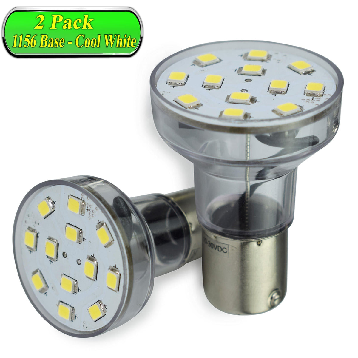 Leisure LED 12V RV Interior LED 1156 Bulb Light Replacement Cool White for Ceiling Dome Light 250 Lumen 2 Inch (Metal)