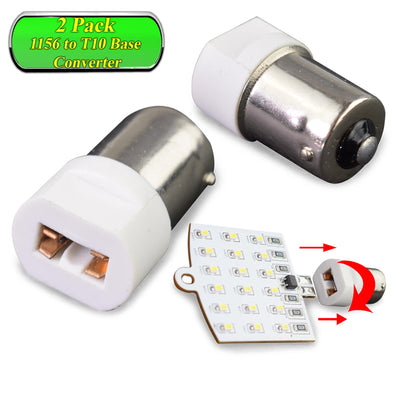 Leisure LED 12V RV Interior LED 1156 Rotating Base BA15s Bulb Light Replacement for Ceiling Dome Light 0.5 Inch (White)