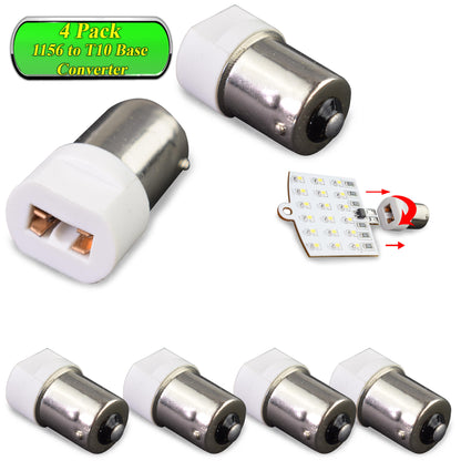 Leisure LED 12V RV Interior LED 1156 Rotating Base BA15s Bulb Light Replacement for Ceiling Dome Light 0.5 Inch (White)