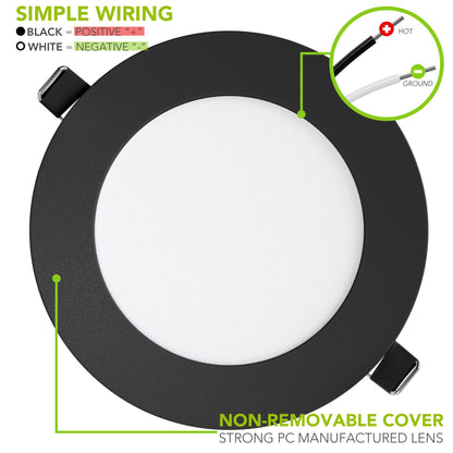 Leisure LED 12V RV Interior LED Recessed Light Cool White with Frosted Lens Aluminum Housing 4.75 Inch (Black)