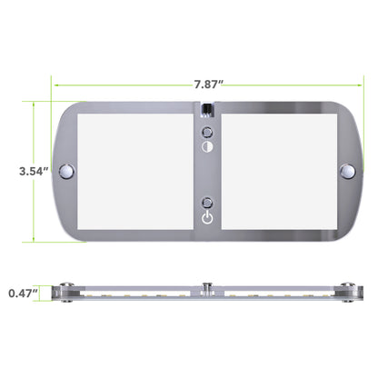 Leisure LED 12V RV LED Double Dome Light Multi-Color Touch Dimmer Switch Frosted Lens 7 Inch (Chrome)
