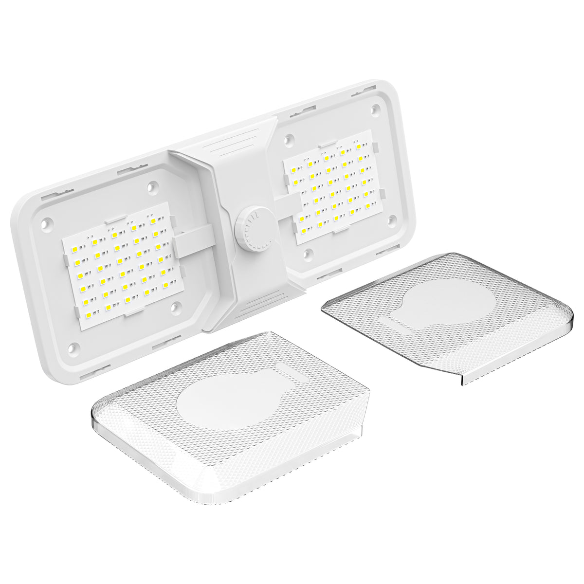 Leisure LED 12V RV LED Double Dome Light Cool White Knob Dimmer Switch Clear Lens 11 Inch (White)