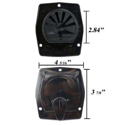 Leisure Cords RV Power Cord Utility Hatch Weatherproof Octagon Door 4.31 Inch x 3.88 Inch (Black)