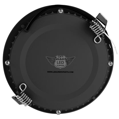Leisure LED 12V RV Interior LED Recessed Light Cool White with Frosted Lens Aluminum Housing 4.75 Inch (Black)