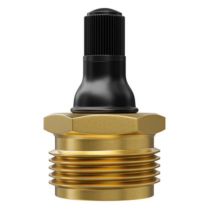 Leisure Coachworks RV Water Blow Out Plug Adapter with 3/4 Inch GHT to Schrader Valve (Brass)