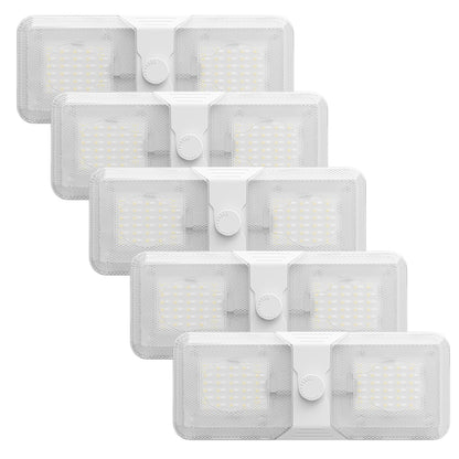 Leisure LED 12V RV LED Double Dome Light Cool White Knob Dimmer Switch Clear Lens 11 Inch (White)