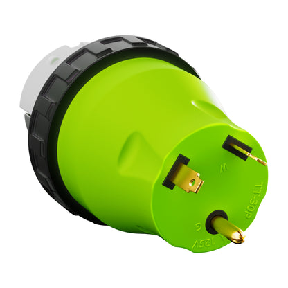 Leisure Cords 30AMP RV Electrical Adapter Twist Locking NEMA TT-30P to SS2-50R 5 Inch (Green)