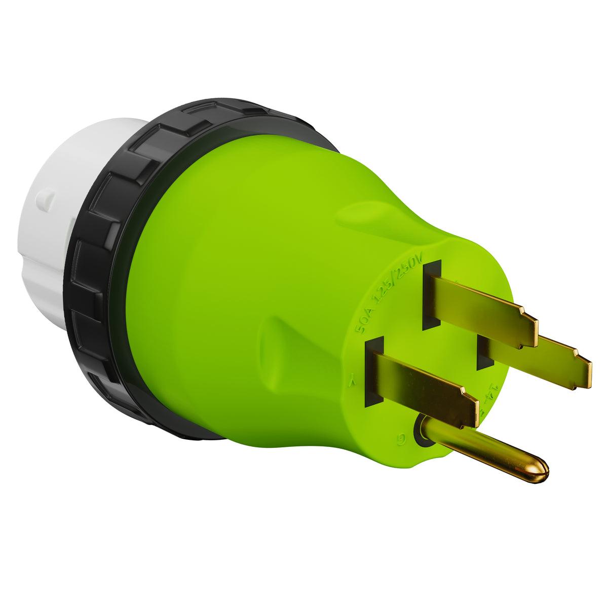 Leisure Cords 50AMP RV Electrical Adapter Twist Locking NEMA 14-50P to SS2-30R 5 Inch (Green)
