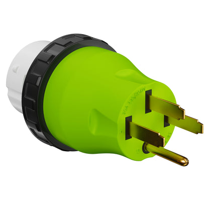 Leisure Cords 50AMP RV Electrical Adapter Twist Locking NEMA 14-50P to SS2-30R 5 Inch (Green)