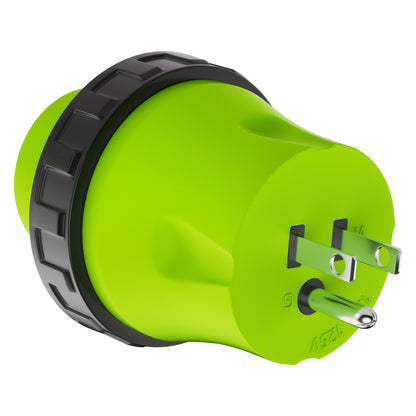 Leisure Cords 15AMP RV Electrical Adapter Twist Locking NEMA 5-15P to L5-30R 4 Inch (Green)