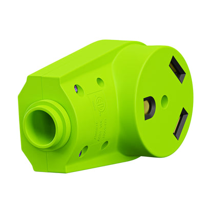 Leisure Cords 30AMP RV Replacement Plug 90 Degree Handle Standard NEMA TT-30R 3 Inch (Green)