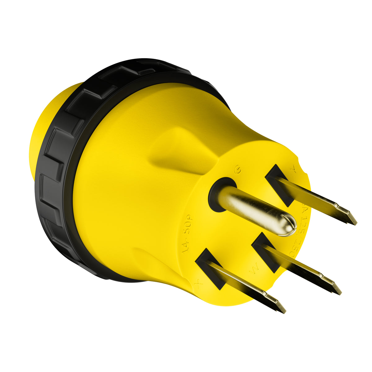 Leisure Cords 50AMP RV Electrical Adapter Twist Locking NEMA 14-50P to L5-30R 4 Inch (Yellow)