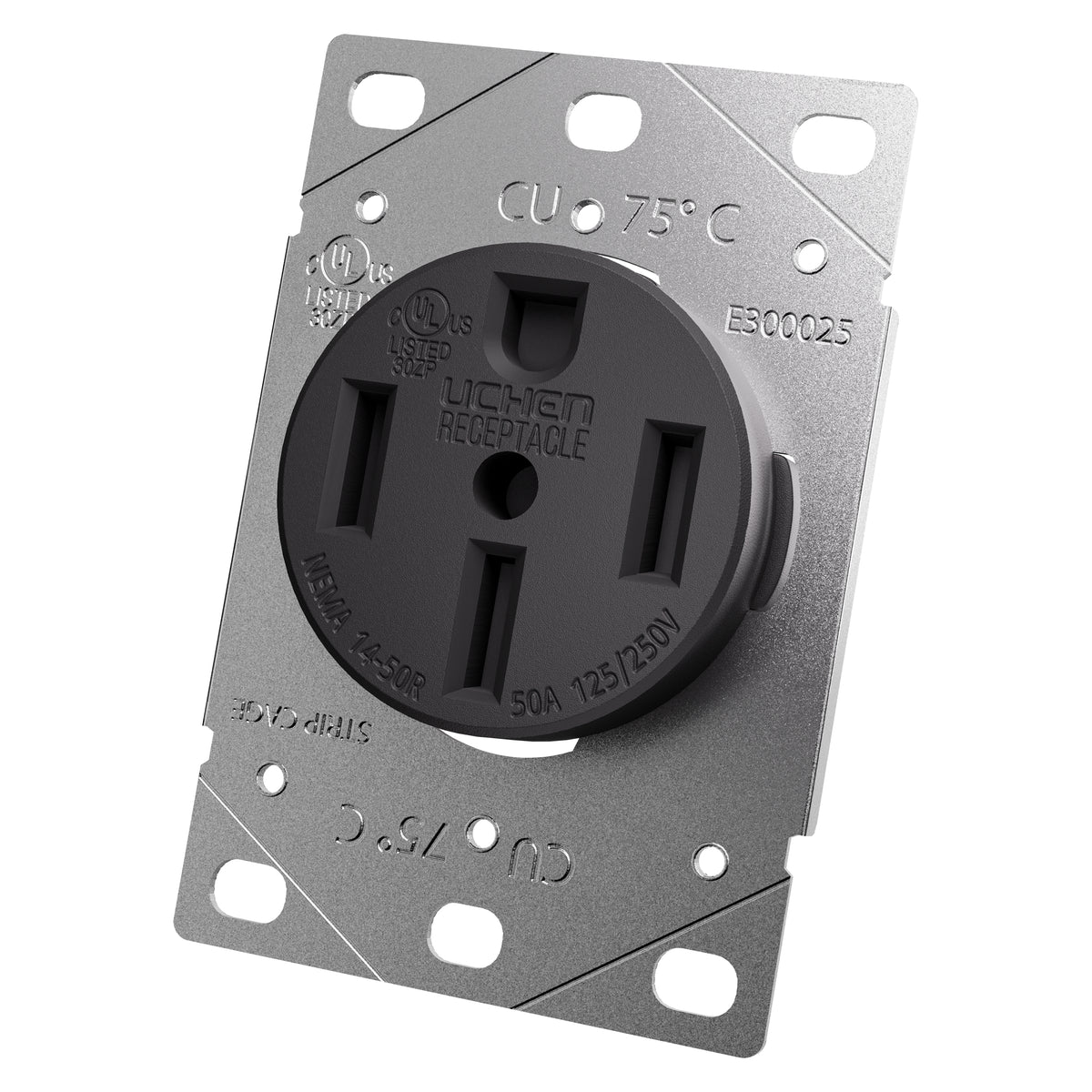Leisure Cords 50AMP RV Replacement Power Receptacle NEMA 14-50R 3 Inch (Grey)