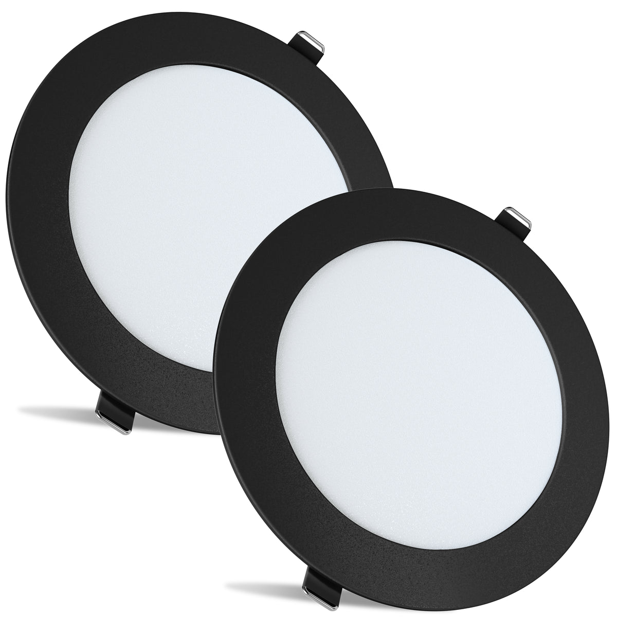 Leisure LED 12V RV Interior LED Recessed Light Cool White with Frosted Lens Aluminum Housing 5.75 Inch (Black)