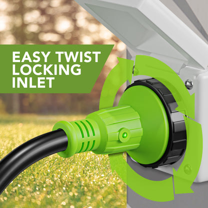 Leisure Cords 50AMP RV Power Inlet Twist Locking NEMA SS2-50P 5 Inch (White)