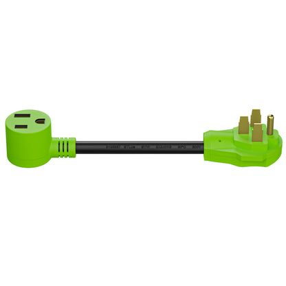 Leisure Cords 50AMP RV Dogbone Adapter Cord Welder NEMA 14-50P to 6-50R 12 Inch (Green)