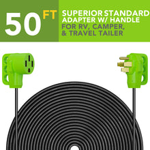 Leisure Cords 50AMP RV Extension Cord Standard 50 Foot (Green)