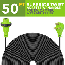 Leisure Cords 30AMP RV Extension Cord Twist Locking 50 Foot (Green)