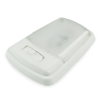 Leisure LED 12V RV LED Single Dome Light Euro Warm White On Off Switch Clear Lens 6 Inch (White)