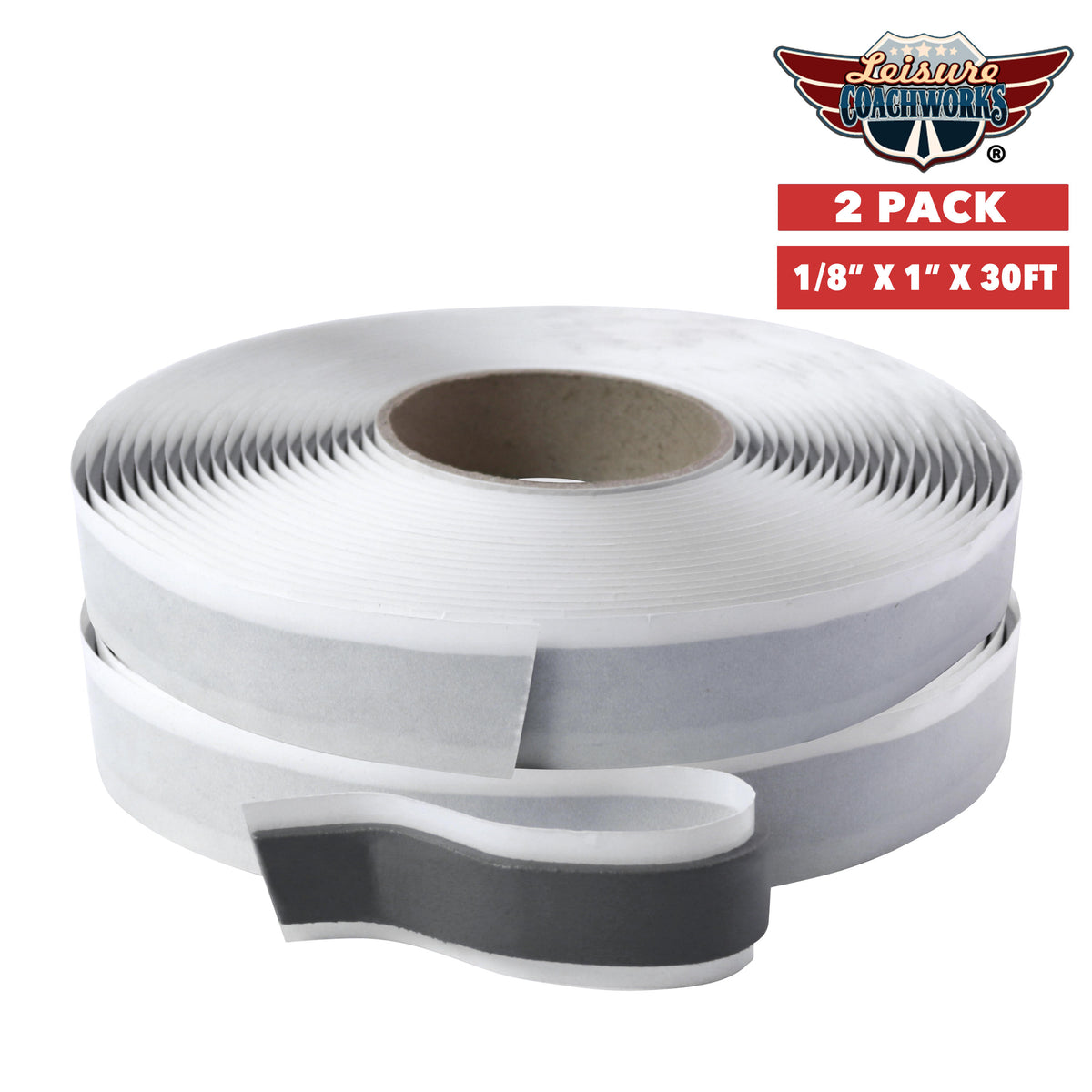 Leisure Coachworks RV Butyl Tape for Water Tight Seal 3/4 Inch x 30 Feet Roll (Grey)