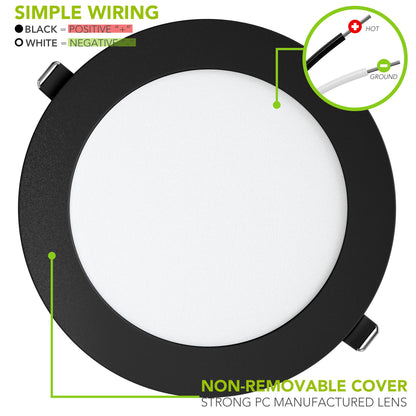 Leisure LED 12V RV Interior LED Recessed Light Cool White with Frosted Lens Aluminum Housing 5.75 Inch (Black)
