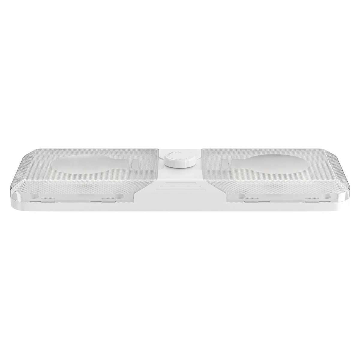 Leisure LED 12V RV LED Double Dome Light Cool White Knob Dimmer Switch Clear Lens 11 Inch (White)