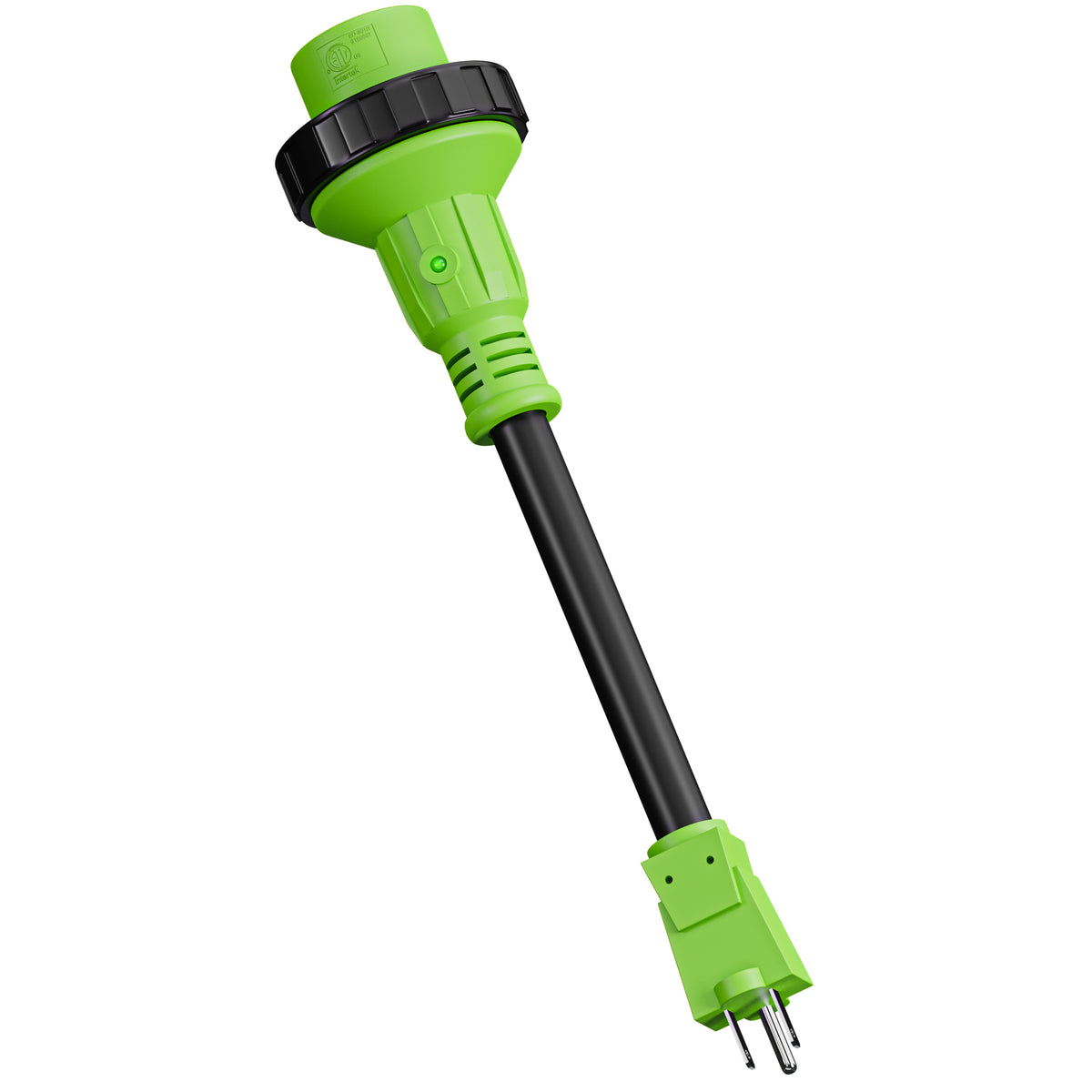 Leisure Cords 30AMP RV Dogbone Adapter Cord Twist Locking NEMA 5-15P to L5-30R 12 Inch (Green)